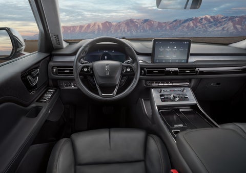 The interior of a Lincoln Aviator® SUV is shown | Baldwin Lincoln in Covington LA