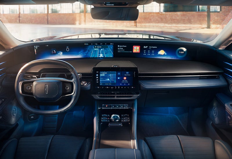 A large panoramic display is shown on the dashboard of a 2024 Lincoln Nautilus® SUV | Baldwin Lincoln in Covington LA
